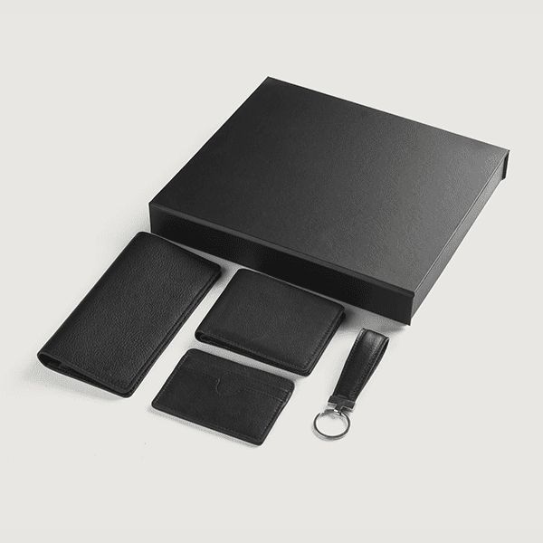 Black Leather Gift Set For Men