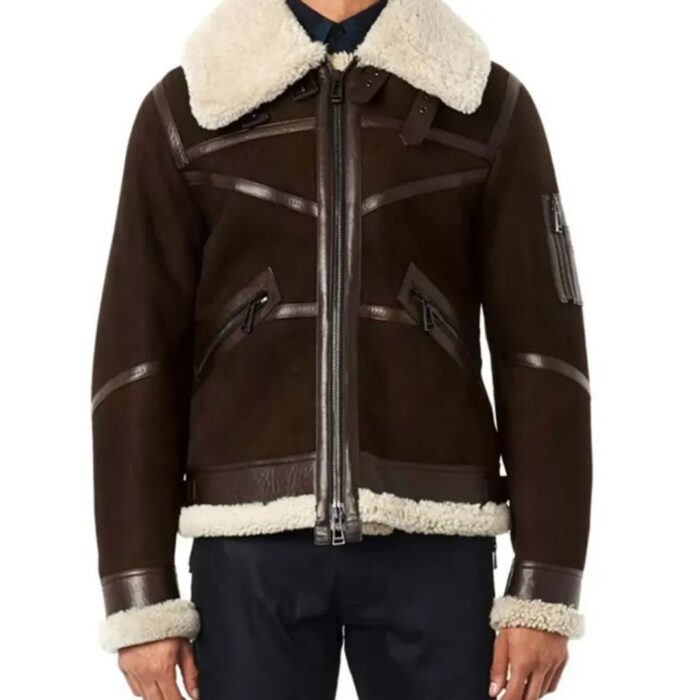 50 Cent Brown Shearling Suede Leather Jacket