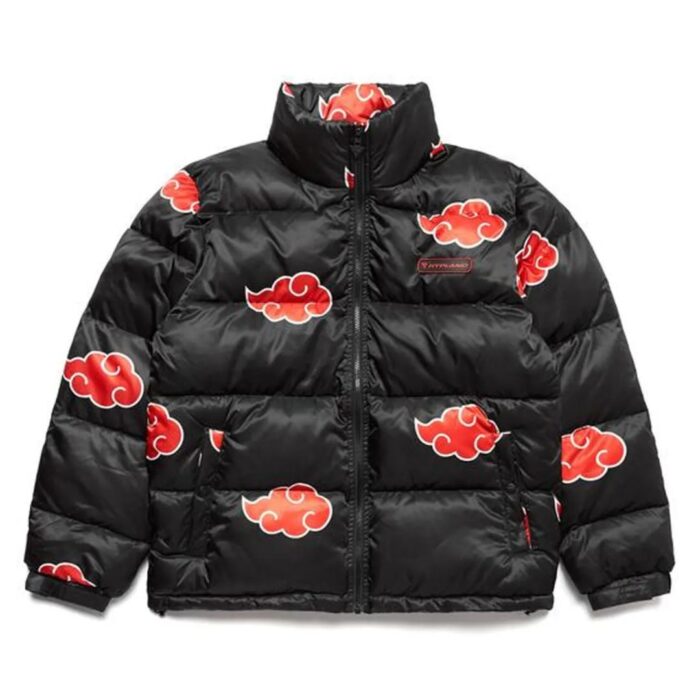 Akatsuki Naruto Black Puffer Jacket