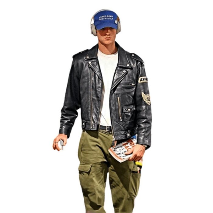 Avirex Daytona to L.A Jacob Elordi Black Leather Jacket