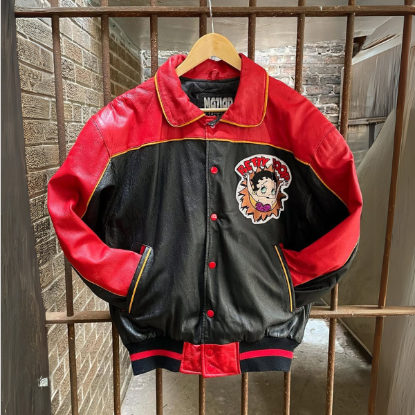Betty Boop 90s Bomber Leather Jacket