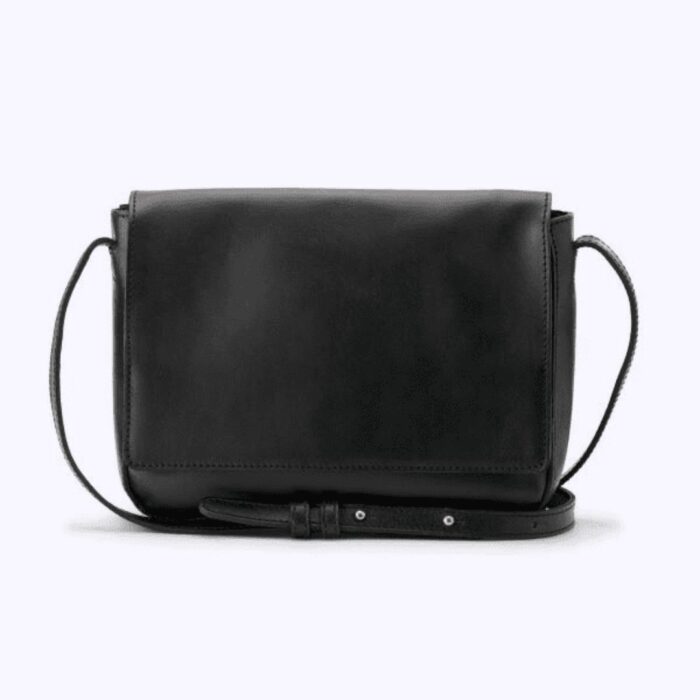 Black Crossbody Leather Bag for Women