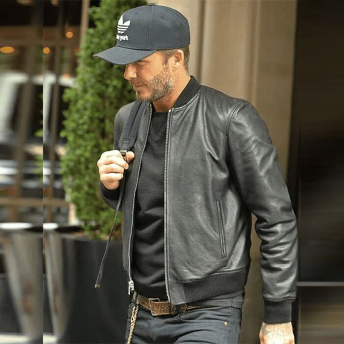 David Beckham Black Bomber Jacket​