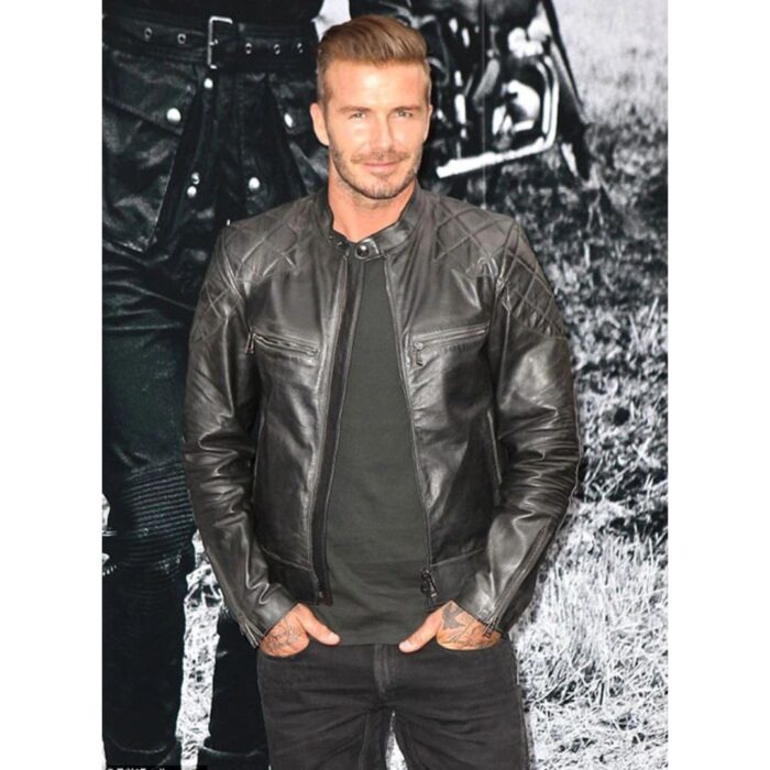 David Beckham Leather Biker Jacket