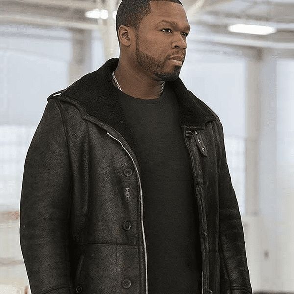 Jackson Kanan 50 Cent Black Leather Fur Coat
