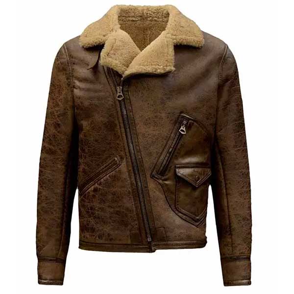 Justice League Jason Momoa Brown Shearling Leather Jacket