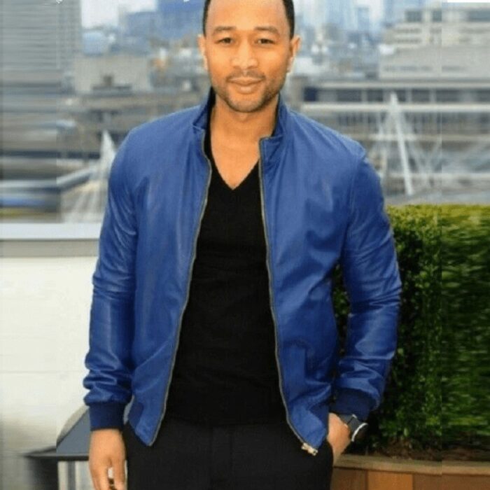 John Legend Blue Leather Jacket