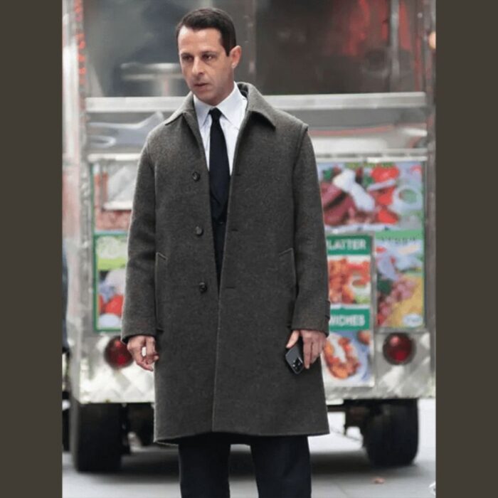 Succession S04 Kendall Roy Grey Wool Coat