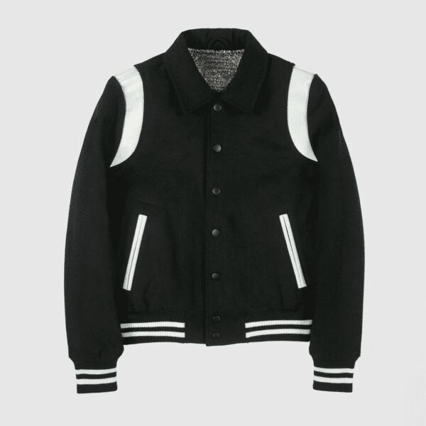 Black And White Men's Varsity Letterman Jacket​