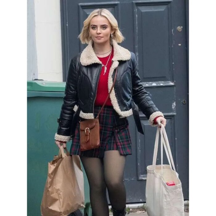 Ruby Sunday Doctor Who Black Shearling Leather Jacket