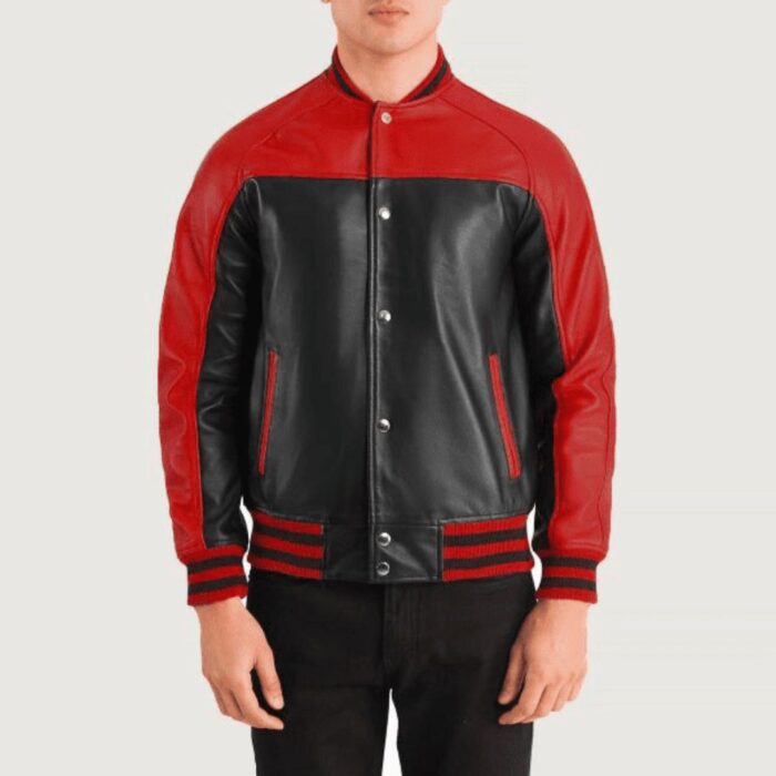 Terrance Varsity Leather Jacket For Men