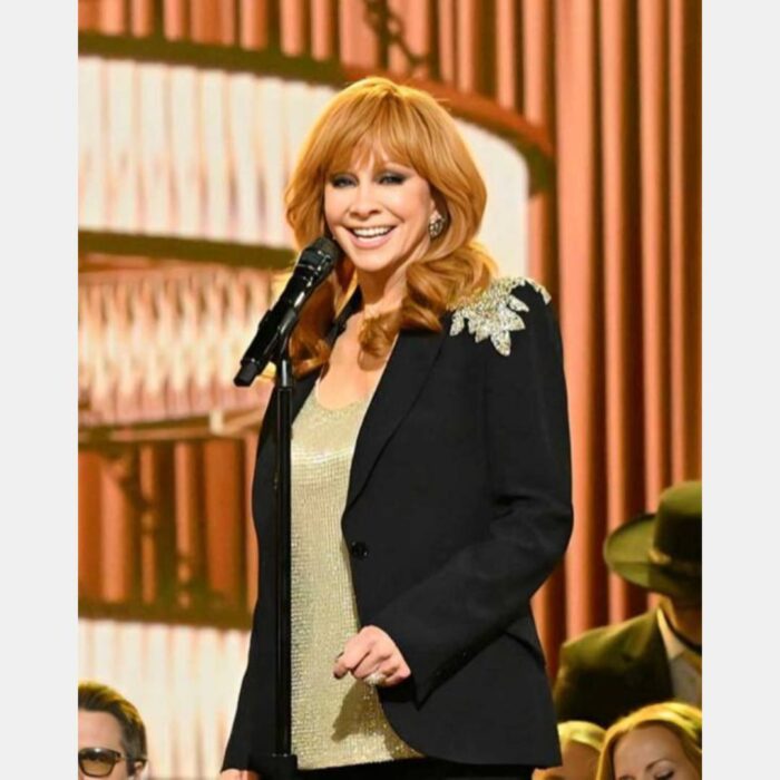 The Voice S26 Reba McEntire Black Embroidered Blazer