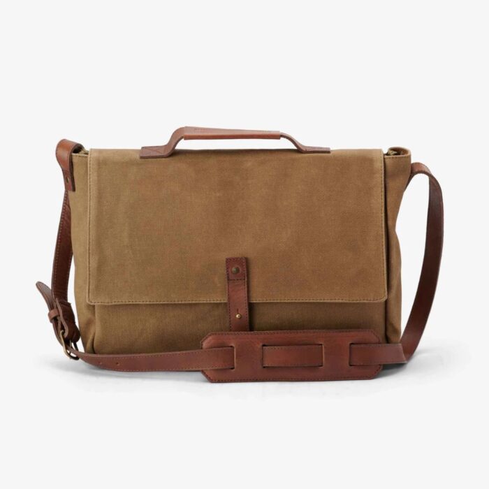 Waxed Canvas Brown Messenger Bag